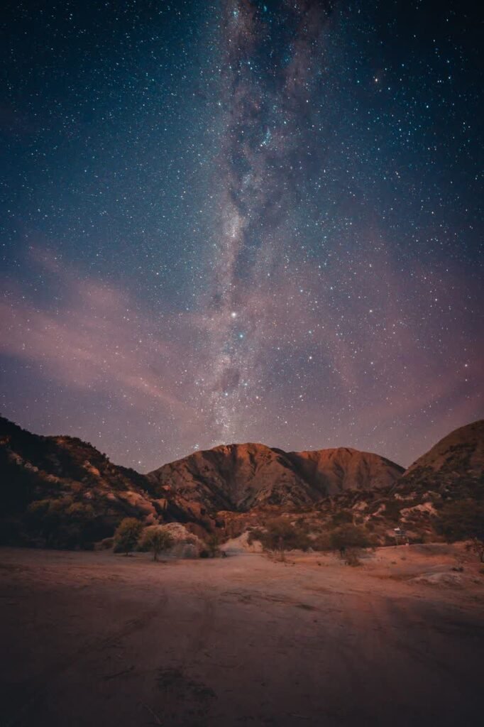 Desert night sky with stars